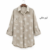 شومیز لنین راه راه گلدوزی دار