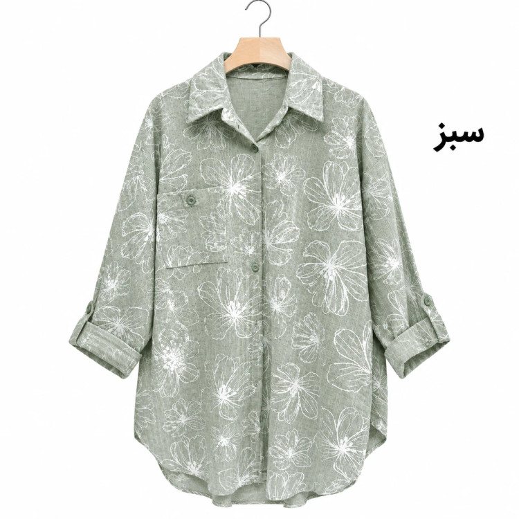 شومیز لنین راه راه گلدوزی دار